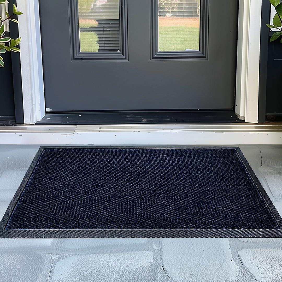 imageMuddy Mat Mesh QuickDry Door Mat HeavyDuty Dirt Trapper for Outdoor ampamp Indoor Use Ideal for Entrance Mudrooms Patios and Garages LowProfile NonSlip Washable Orange 23quotx35quotx04quotBlue
