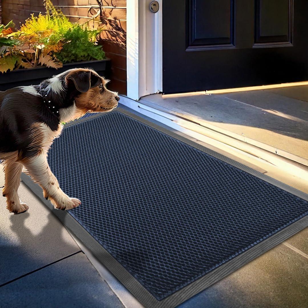 imageMuddy Mat Mesh QuickDry Door Mat HeavyDuty Dirt Trapper for Outdoor ampamp Indoor Use Ideal for Entrance Mudrooms Patios and Garages LowProfile NonSlip Washable Orange 23quotx35quotx04quotBlue
