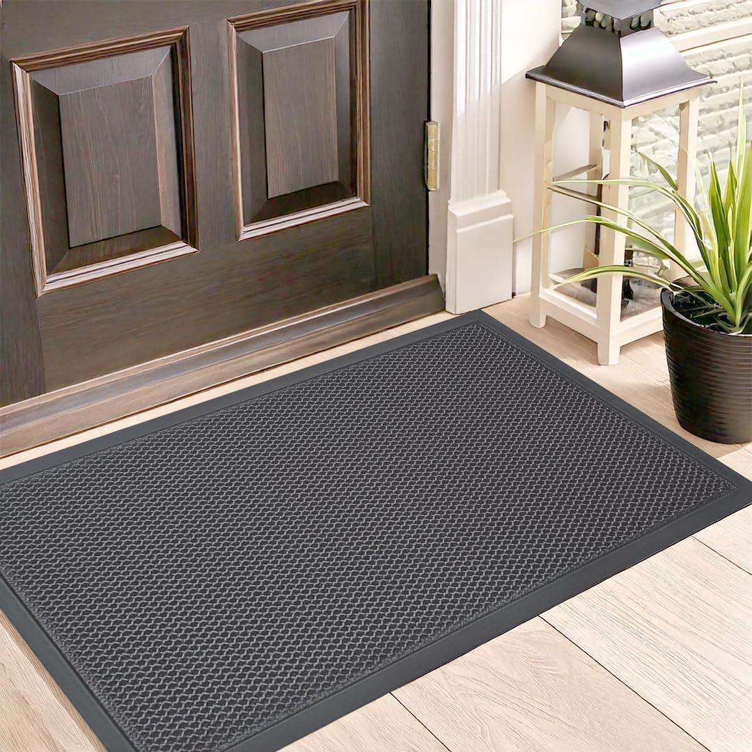 imageMuddy Mat Mesh QuickDry Door Mat HeavyDuty Dirt Trapper for Outdoor ampamp Indoor Use Ideal for Entrance Mudrooms Patios and Garages LowProfile NonSlip Washable Orange 23quotx35quotx04quotGrey