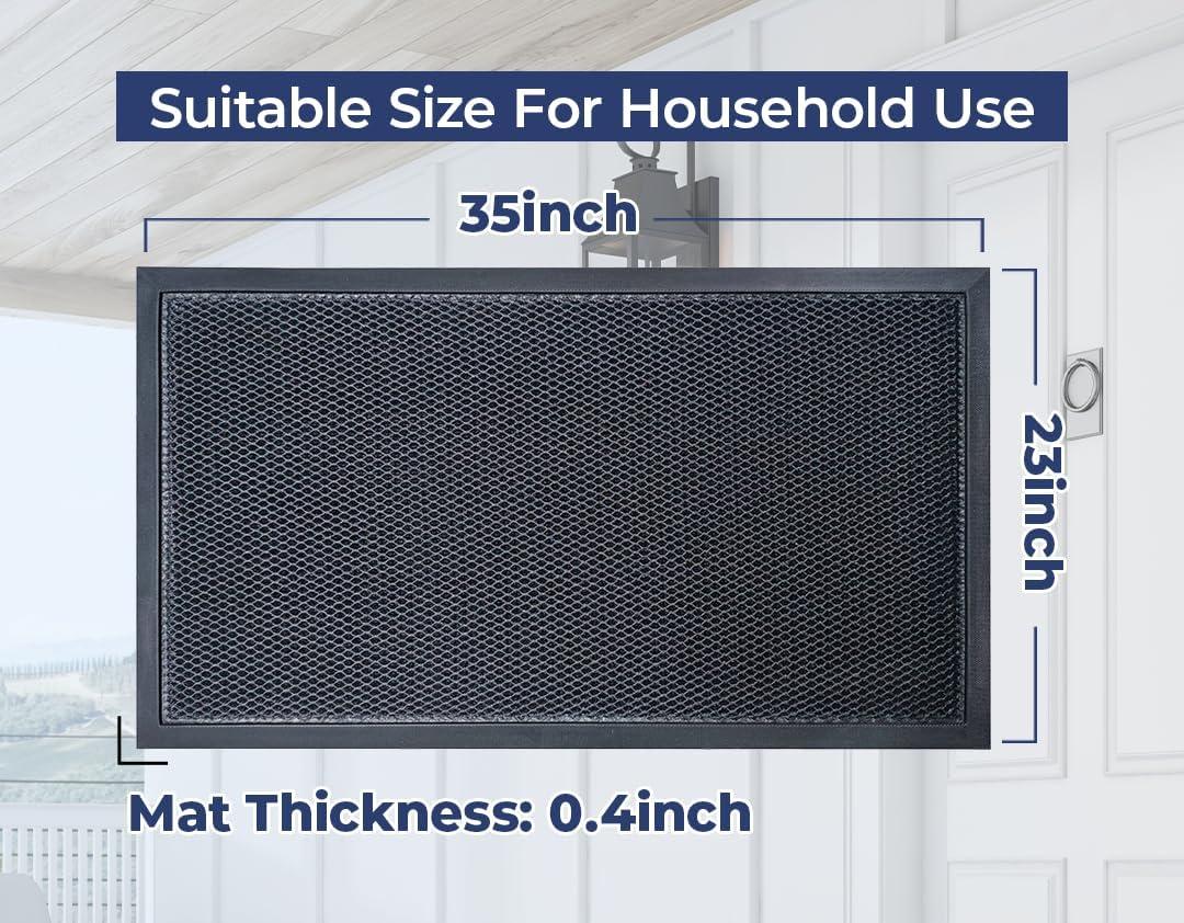 imageMuddy Mat Mesh QuickDry Door Mat HeavyDuty Dirt Trapper for Outdoor ampamp Indoor Use Ideal for Entrance Mudrooms Patios and Garages LowProfile NonSlip Washable Orange 23quotx35quotx04quotBlack