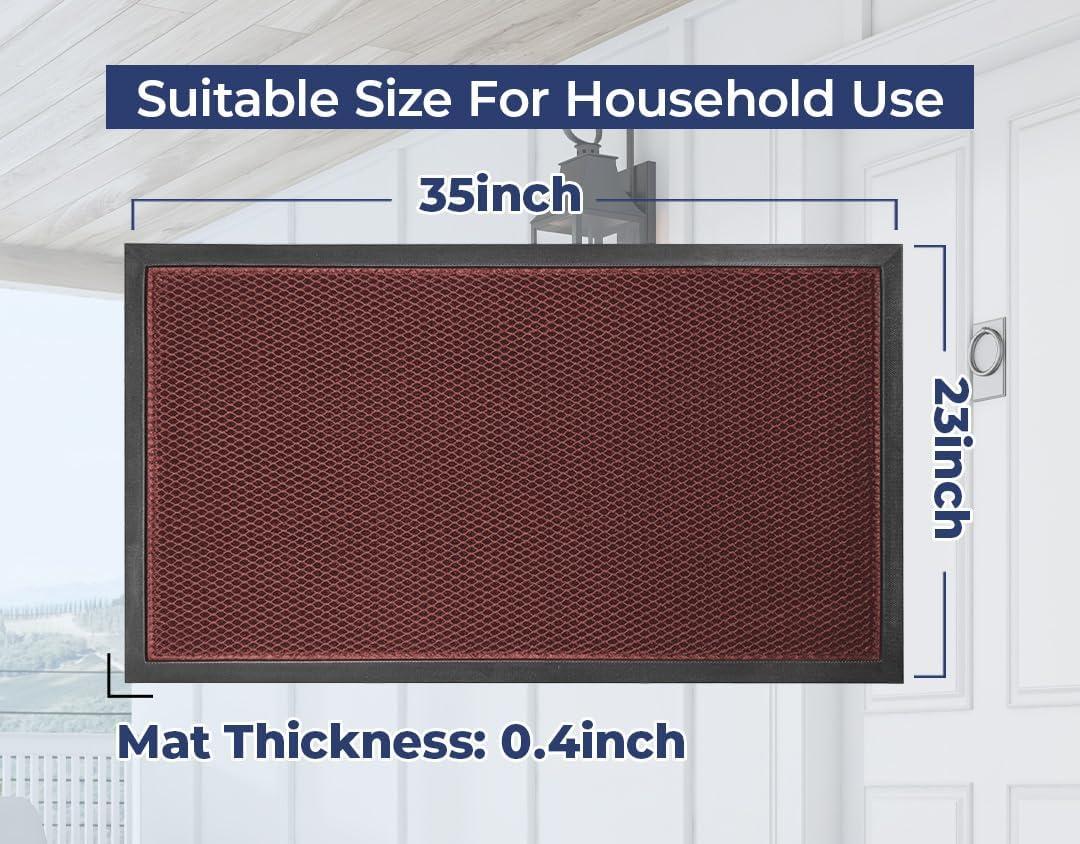 imageMuddy Mat Mesh QuickDry Door Mat HeavyDuty Dirt Trapper for Outdoor ampamp Indoor Use Ideal for Entrance Mudrooms Patios and Garages LowProfile NonSlip Washable Orange 23quotx35quotx04quotRed