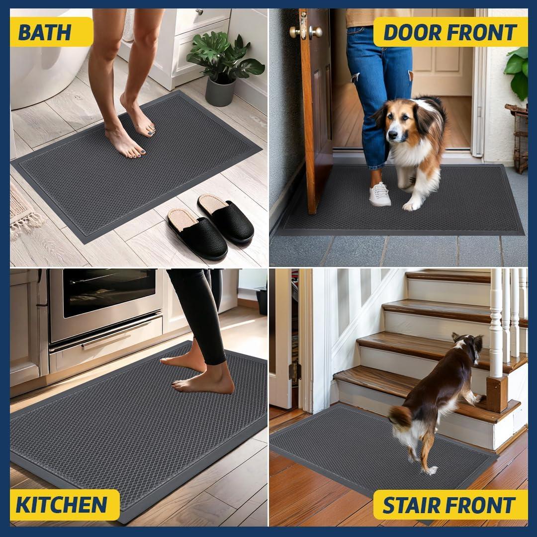 imageMuddy Mat Mesh QuickDry Door Mat HeavyDuty Dirt Trapper for Outdoor ampamp Indoor Use Ideal for Entrance Mudrooms Patios and Garages LowProfile NonSlip Washable Orange 23quotx35quotx04quotGrey