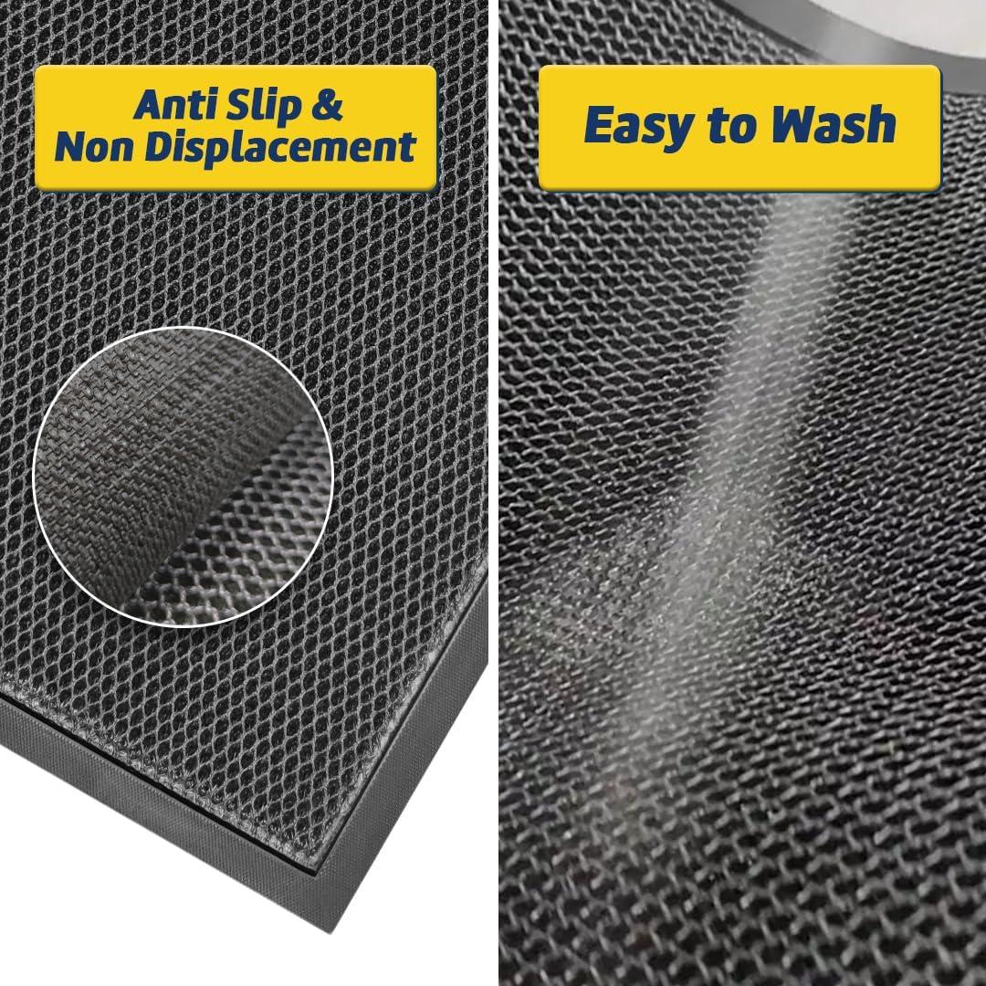 imageMuddy Mat Mesh QuickDry Door Mat HeavyDuty Dirt Trapper for Outdoor ampamp Indoor Use Ideal for Entrance Mudrooms Patios and Garages LowProfile NonSlip Washable Orange 23quotx35quotx04quotBlack