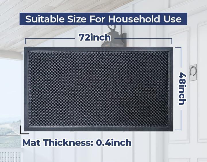 imageMuddy Mat Mesh QuickDry Door Mat HeavyDuty Dirt Trapper for Outdoor ampamp Indoor Use Ideal for Entrance Mudrooms Patios and Garages LowProfile NonSlip Washable Orange 23quotx35quotx04quotBlack