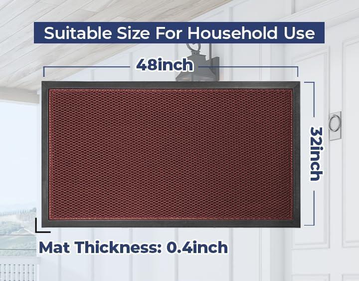 imageMuddy Mat Mesh QuickDry Door Mat HeavyDuty Dirt Trapper for Outdoor ampamp Indoor Use Ideal for Entrance Mudrooms Patios and Garages LowProfile NonSlip Washable Orange 23quotx35quotx04quotRed