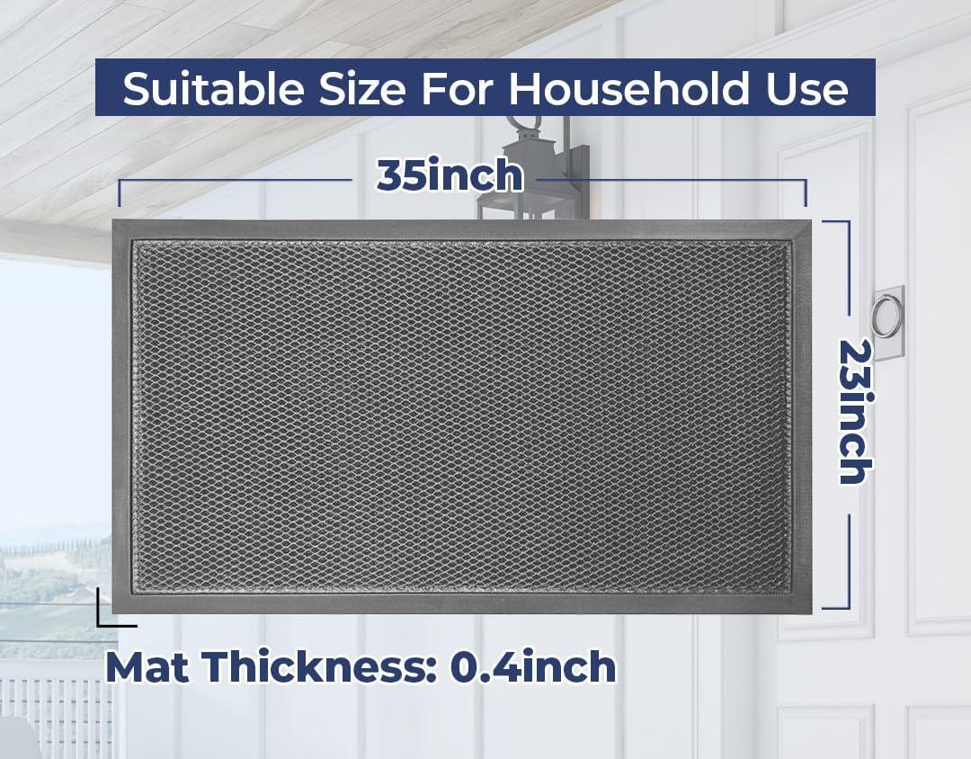 imageMuddy Mat Mesh QuickDry Door Mat HeavyDuty Dirt Trapper for Outdoor ampamp Indoor Use Ideal for Entrance Mudrooms Patios and Garages LowProfile NonSlip Washable Orange 23quotx35quotx04quotGrey