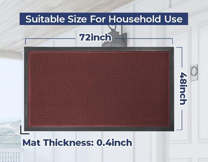 imageMuddy Mat Mesh QuickDry Door Mat HeavyDuty Dirt Trapper for Outdoor ampamp Indoor Use Ideal for Entrance Mudrooms Patios and Garages LowProfile NonSlip Washable Orange 23quotx35quotx04quotRed