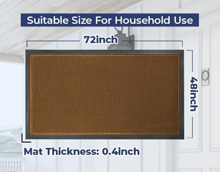 imageMuddy Mat Mesh QuickDry Door Mat HeavyDuty Dirt Trapper for Outdoor ampamp Indoor Use Ideal for Entrance Mudrooms Patios and Garages LowProfile NonSlip Washable Orange 23quotx35quotx04quotOrange