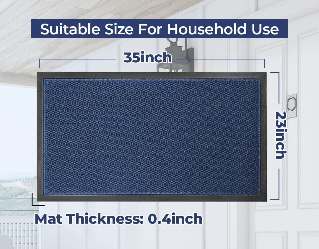 imageMuddy Mat Mesh QuickDry Door Mat HeavyDuty Dirt Trapper for Outdoor ampamp Indoor Use Ideal for Entrance Mudrooms Patios and Garages LowProfile NonSlip Washable Orange 23quotx35quotx04quotBlue