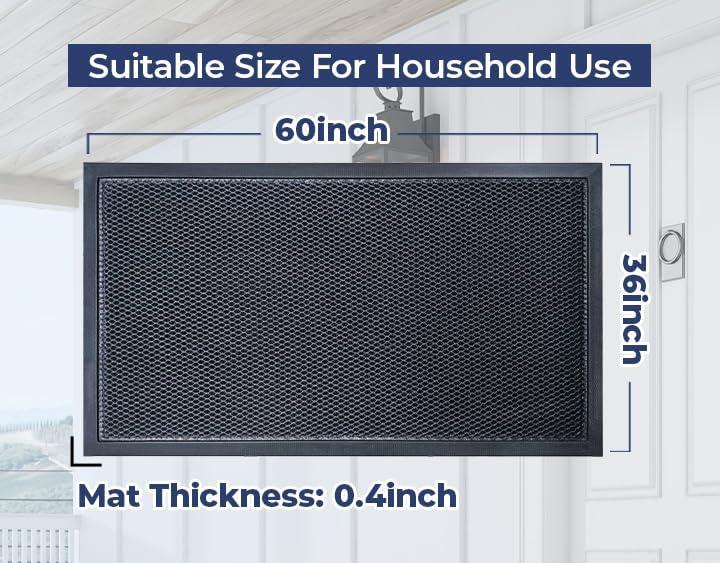 imageMuddy Mat Mesh QuickDry Door Mat HeavyDuty Dirt Trapper for Outdoor ampamp Indoor Use Ideal for Entrance Mudrooms Patios and Garages LowProfile NonSlip Washable Orange 23quotx35quotx04quotBlack