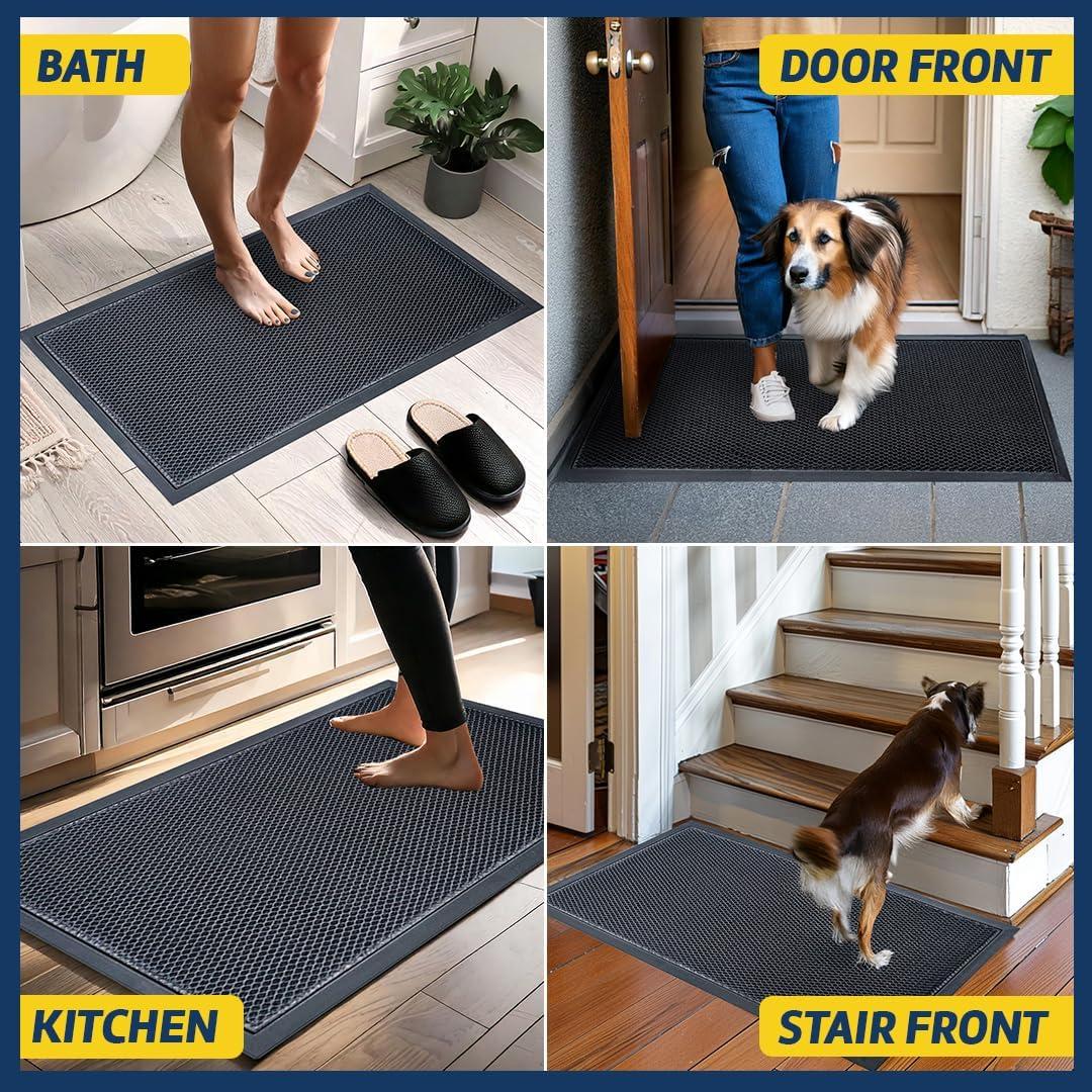 imageMuddy Mat Mesh QuickDry Door Mat HeavyDuty Dirt Trapper for Outdoor ampamp Indoor Use Ideal for Entrance Mudrooms Patios and Garages LowProfile NonSlip Washable Orange 23quotx35quotx04quotBlack