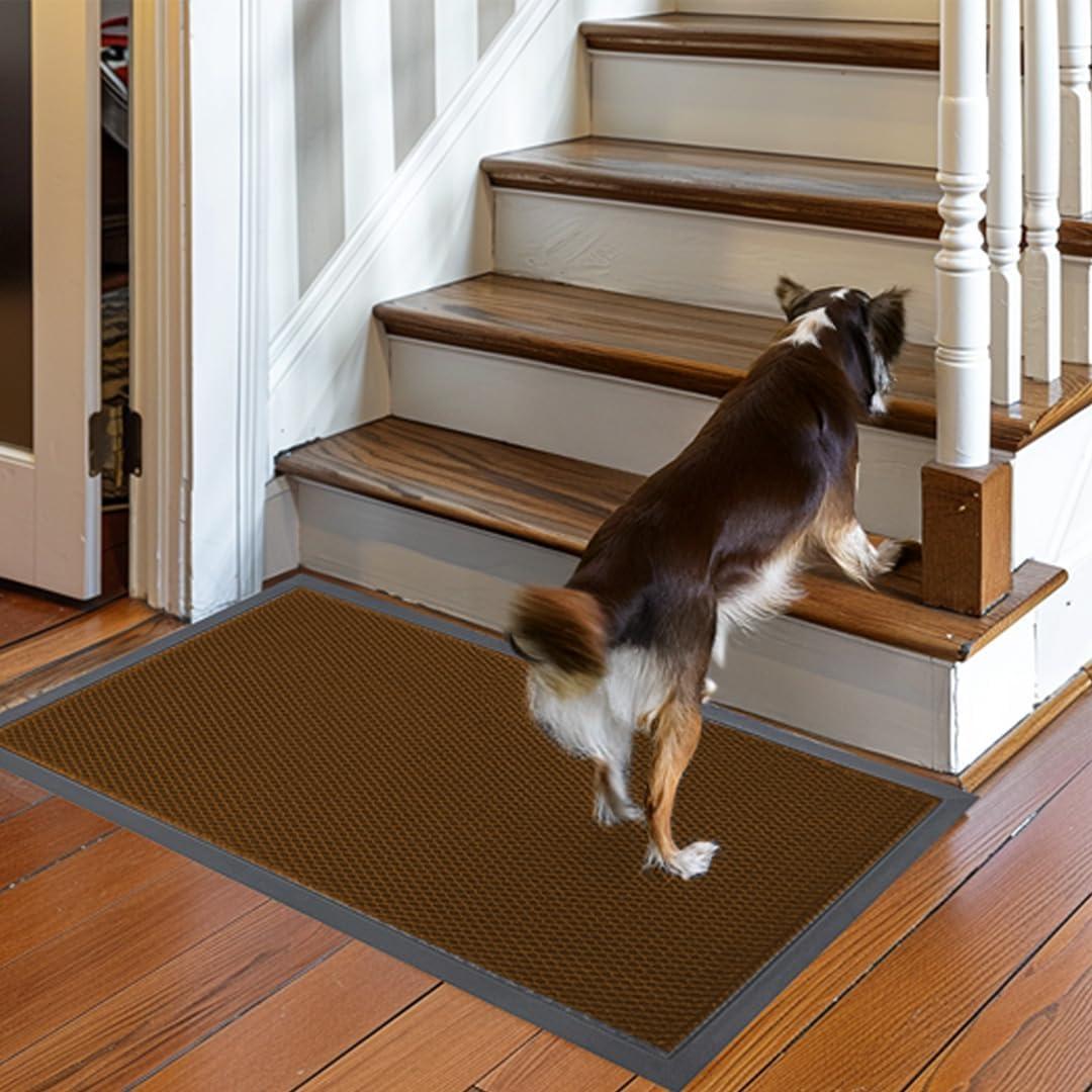 imageMuddy Mat Mesh QuickDry Door Mat HeavyDuty Dirt Trapper for Outdoor ampamp Indoor Use Ideal for Entrance Mudrooms Patios and Garages LowProfile NonSlip Washable Orange 23quotx35quotx04quotOrange