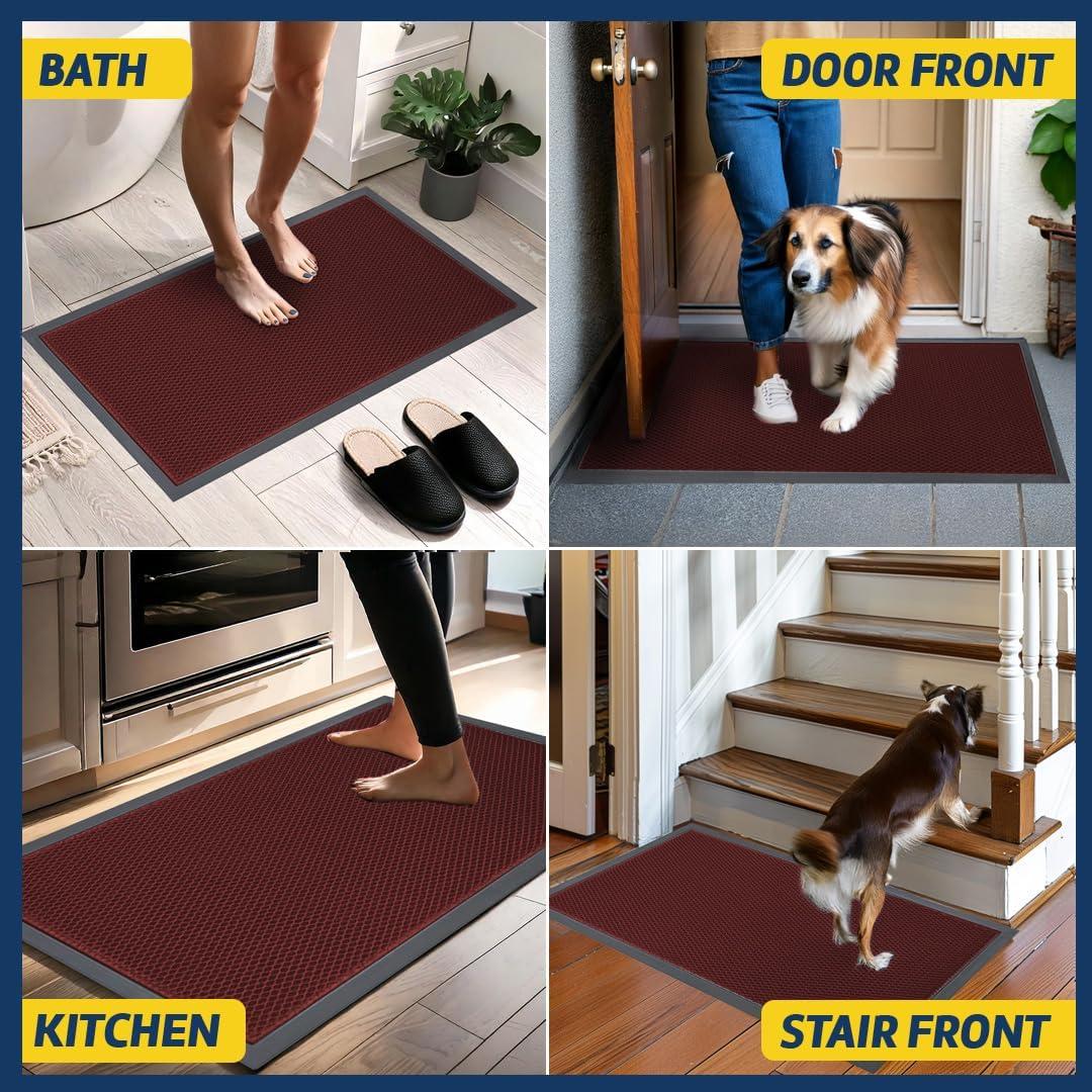 imageMuddy Mat Mesh QuickDry Door Mat HeavyDuty Dirt Trapper for Outdoor ampamp Indoor Use Ideal for Entrance Mudrooms Patios and Garages LowProfile NonSlip Washable Orange 23quotx35quotx04quotRed