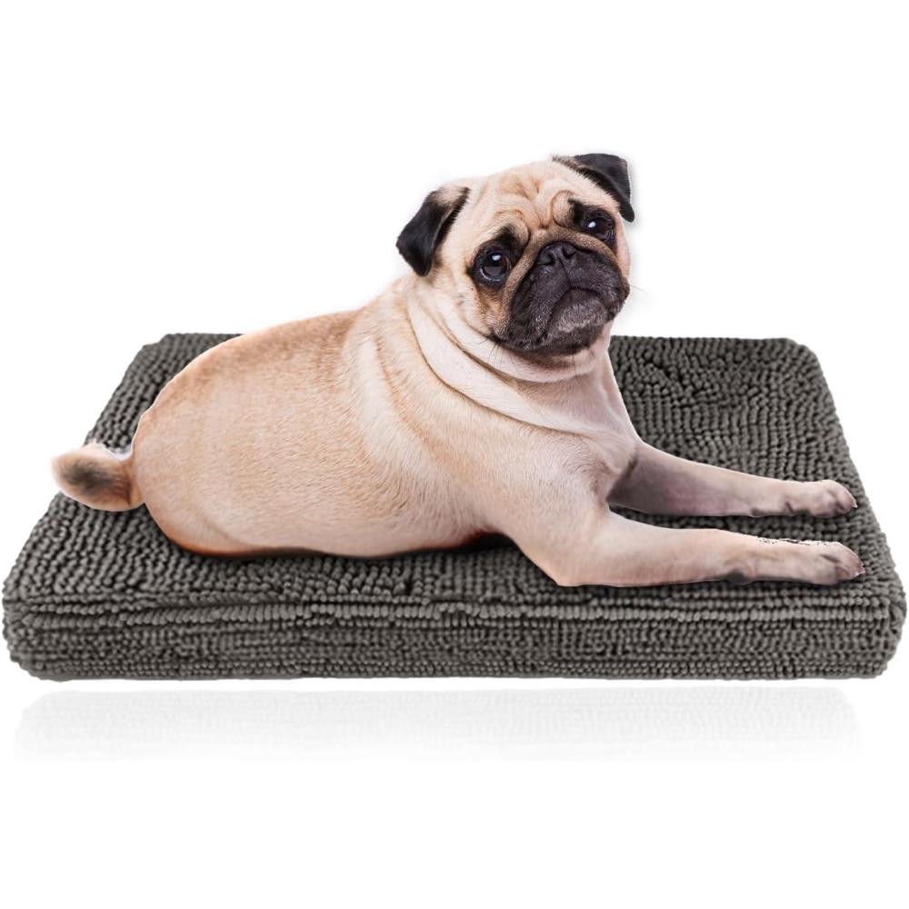imageMuddy Mat Dog Crate Bed mat Comfortable Dog Pillow Crate Bed for Large Medium Small Dogs and Cats Ultra Soft ampamp Relaxing Washable ampamp Dryer Safe Chenille Material Grey Large 28quotx42quotMedium 23x36