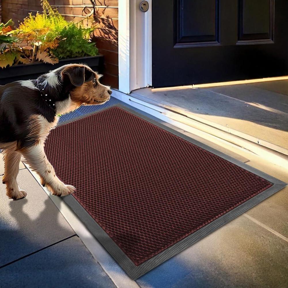 imageMuddy Mat Mesh QuickDry Door Mat HeavyDuty Dirt Trapper for Outdoor ampamp Indoor Use Ideal for Entrance Mudrooms Patios and Garages LowProfile NonSlip Washable Orange 23quotx35quotx04quotRed