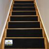 Muddy Mat® Pack of 8 – Soft Chenille Stair Treads Non-Slip Reusable, Super Absorbent Stair Treads for Wooden Steps, Tile & Marble Floor, Easy to Install & Machine Washable – Grey 30” x 7”(Black)