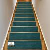 Muddy Mat® Pack of 8 – Soft Chenille Stair Treads Non-Slip Reusable, Super Absorbent Stair Treads for Wooden Steps, Tile & Marble Floor, Easy to Install & Machine Washable – Grey 30” x 7”(Atlantic Blue)