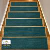 Muddy Mat® Pack of 8 – Soft Chenille Stair Treads Non-Slip Reusable, Super Absorbent Stair Treads for Wooden Steps, Tile & Marble Floor, Easy to Install & Machine Washable – Grey 30” x 7”(Atlantic Blue)