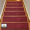 Muddy Mat® Pack of 8 – Soft Chenille Stair Treads Non-Slip Reusable, Super Absorbent Stair Treads for Wooden Steps, Tile & Marble Floor, Easy to Install & Machine Washable – Grey 30” x 7”(Red)