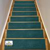 Muddy Mat® Pack of 8 – Soft Chenille Stair Treads Non-Slip Reusable, Super Absorbent Stair Treads for Wooden Steps, Tile & Marble Floor, Easy to Install & Machine Washable – Grey 30” x 7”(Atlantic Blue)