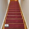 Muddy Mat® Pack of 8 – Soft Chenille Stair Treads Non-Slip Reusable, Super Absorbent Stair Treads for Wooden Steps, Tile & Marble Floor, Easy to Install & Machine Washable – Grey 30” x 7”(Red)
