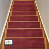 Muddy Mat® Pack of 8 – Soft Chenille Stair Treads Non-Slip Reusable, Super Absorbent Stair Treads for Wooden Steps, Tile & Marble Floor, Easy to Install & Machine Washable – Grey 30” x 7”(Red)