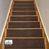 Muddy Mat® Pack of 8 – Soft Chenille Stair Treads Non-Slip Reusable, Super Absorbent Stair Treads for Wooden Steps, Tile & Marble Floor, Easy to Install & Machine Washable – Grey 30” x 7”(Chocolate Brown)