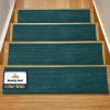 Muddy Mat® Pack of 8 – Soft Chenille Stair Treads Non-Slip Reusable, Super Absorbent Stair Treads for Wooden Steps, Tile & Marble Floor, Easy to Install & Machine Washable – Grey 30” x 7”(Atlantic Blue)