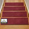 Muddy Mat® Pack of 8 – Soft Chenille Stair Treads Non-Slip Reusable, Super Absorbent Stair Treads for Wooden Steps, Tile & Marble Floor, Easy to Install & Machine Washable – Grey 30” x 7”(Red)