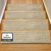 Muddy Mat® Pack of 8 – Soft Chenille Stair Treads Non-Slip Reusable, Super Absorbent Stair Treads for Wooden Steps, Tile & Marble Floor, Easy to Install & Machine Washable – Grey 30” x 7”(Beige)