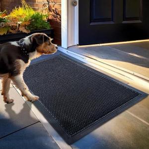 Muddy Mat® Mesh Quick-Dry Door Mat – Heavy-Duty, Dirt Trapper for Outdoor & Indoor Use, Ideal for Entrance, Mudrooms, Patios, and Garages, Low-Profile, Non-Slip, Washable – Orange 23″x35″x0.4″(Black)