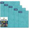 Muddy Mat® Pack of 5 Absorbent Microfiber Door Mat and Pet Rug Non Slip Thick Washable Area and Bath Mat Soft Chenille for Kitchen Bathroom Bedroom Indoor and Outdoor – Sky Blue (Sizes S to XXL)