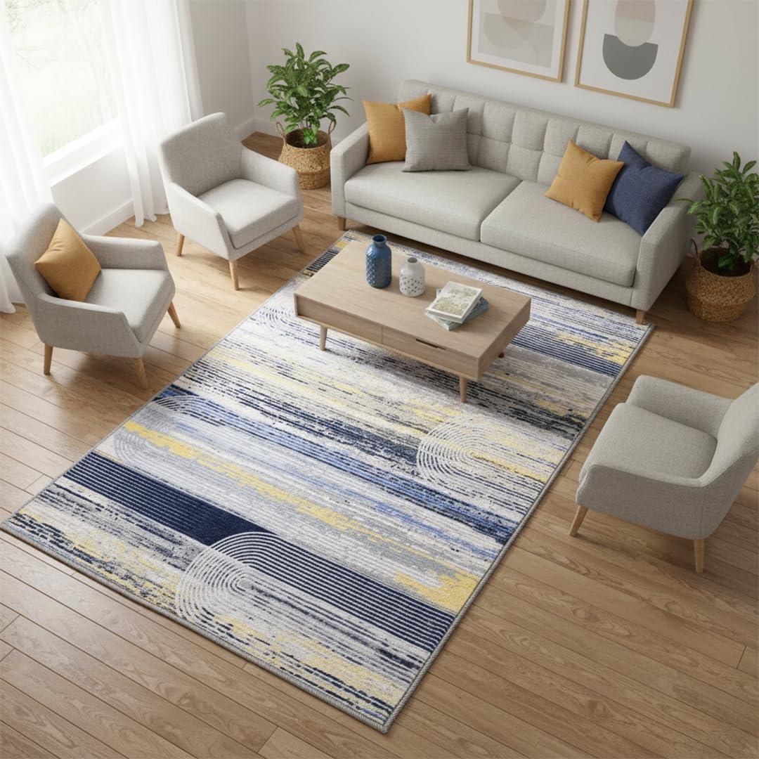 image:imageMuddy Mat Floral Multicolor 3x5 Boho Area Rug Washable Area Rugs for Living Room Bedroom amp Dining Room Modern Soft Low Pile Non Slip Carpet Pet Friendly Waterproof Foldable Rugs for HomeHorizon