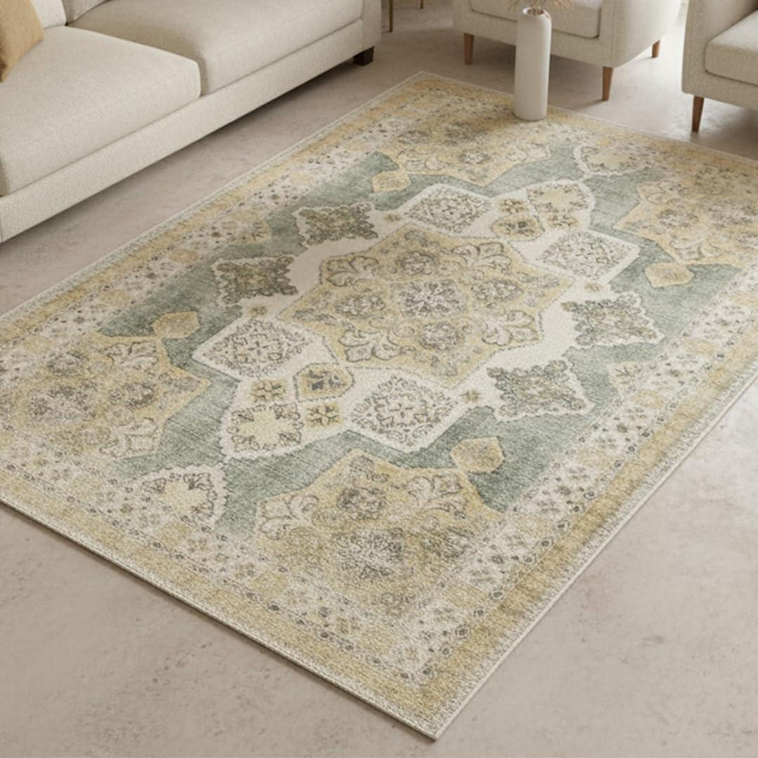 image:imageMuddy Mat Floral Multicolor 3x5 Boho Area Rug Washable Area Rugs for Living Room Bedroom amp Dining Room Modern Soft Low Pile Non Slip Carpet Pet Friendly Waterproof Foldable Rugs for HomeMonarch