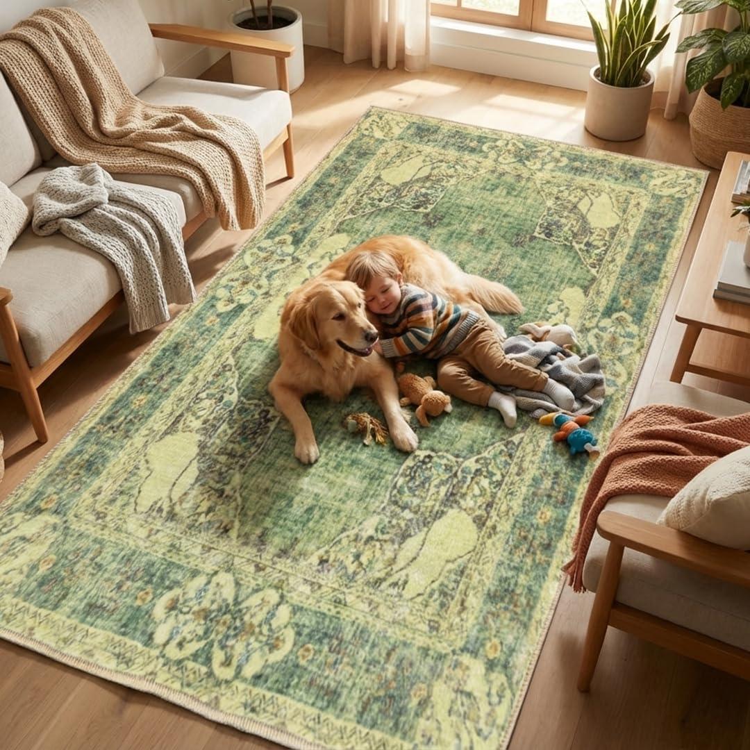 image:imageMuddy Mat Floral Multicolor 3x5 Boho Area Rug Washable Area Rugs for Living Room Bedroom amp Dining Room Modern Soft Low Pile Non Slip Carpet Pet Friendly Waterproof Foldable Rugs for HomeMajestic