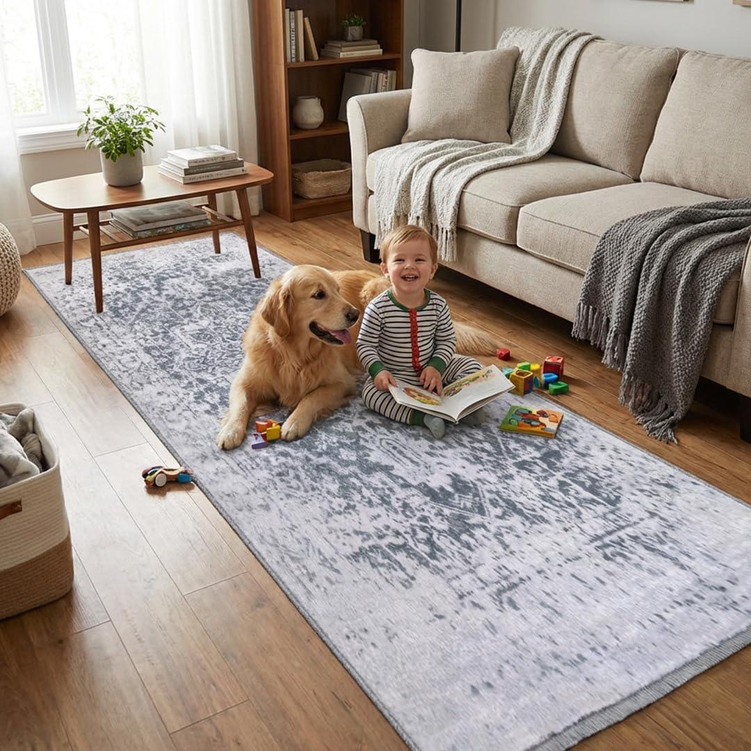 image:imageMuddy Mat Floral Multicolor 3x5 Boho Area Rug Washable Area Rugs for Living Room Bedroom amp Dining Room Modern Soft Low Pile Non Slip Carpet Pet Friendly Waterproof Foldable Rugs for HomeFrostbell