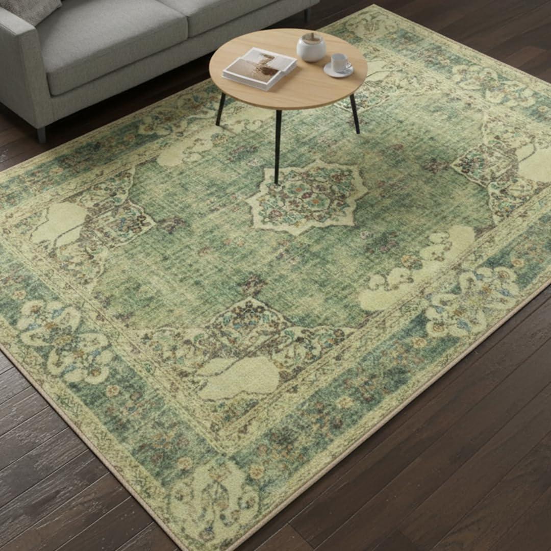 image:imageMuddy Mat Floral Multicolor 3x5 Boho Area Rug Washable Area Rugs for Living Room Bedroom amp Dining Room Modern Soft Low Pile Non Slip Carpet Pet Friendly Waterproof Foldable Rugs for HomeMajestic