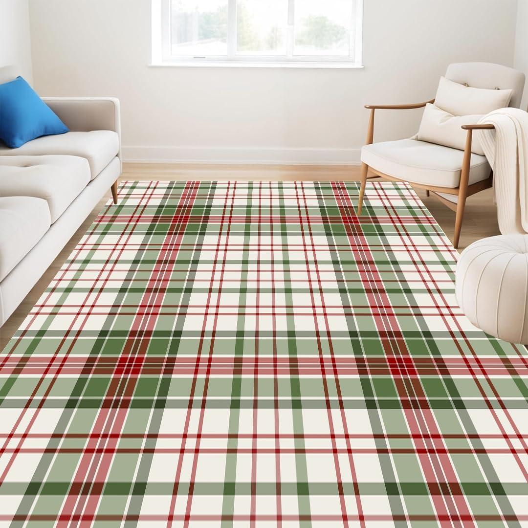 image:imageMuddy Mat Floral Multicolor 3x5 Boho Area Rug Washable Area Rugs for Living Room Bedroom amp Dining Room Modern Soft Low Pile Non Slip Carpet Pet Friendly Waterproof Foldable Rugs for HomePlaid