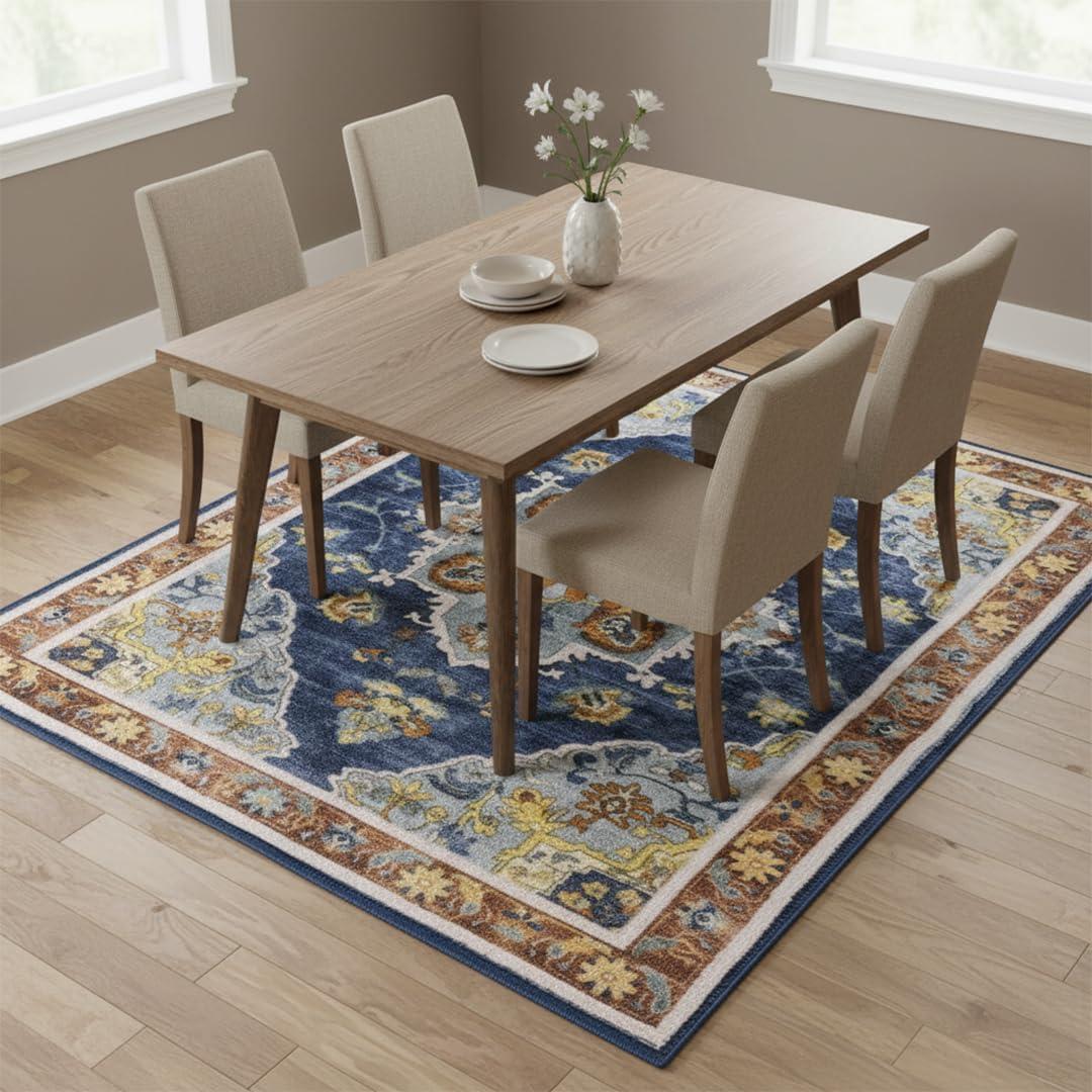 image:imageMuddy Mat Floral Multicolor 3x5 Boho Area Rug Washable Area Rugs for Living Room Bedroom amp Dining Room Modern Soft Low Pile Non Slip Carpet Pet Friendly Waterproof Foldable Rugs for HomeMosaic