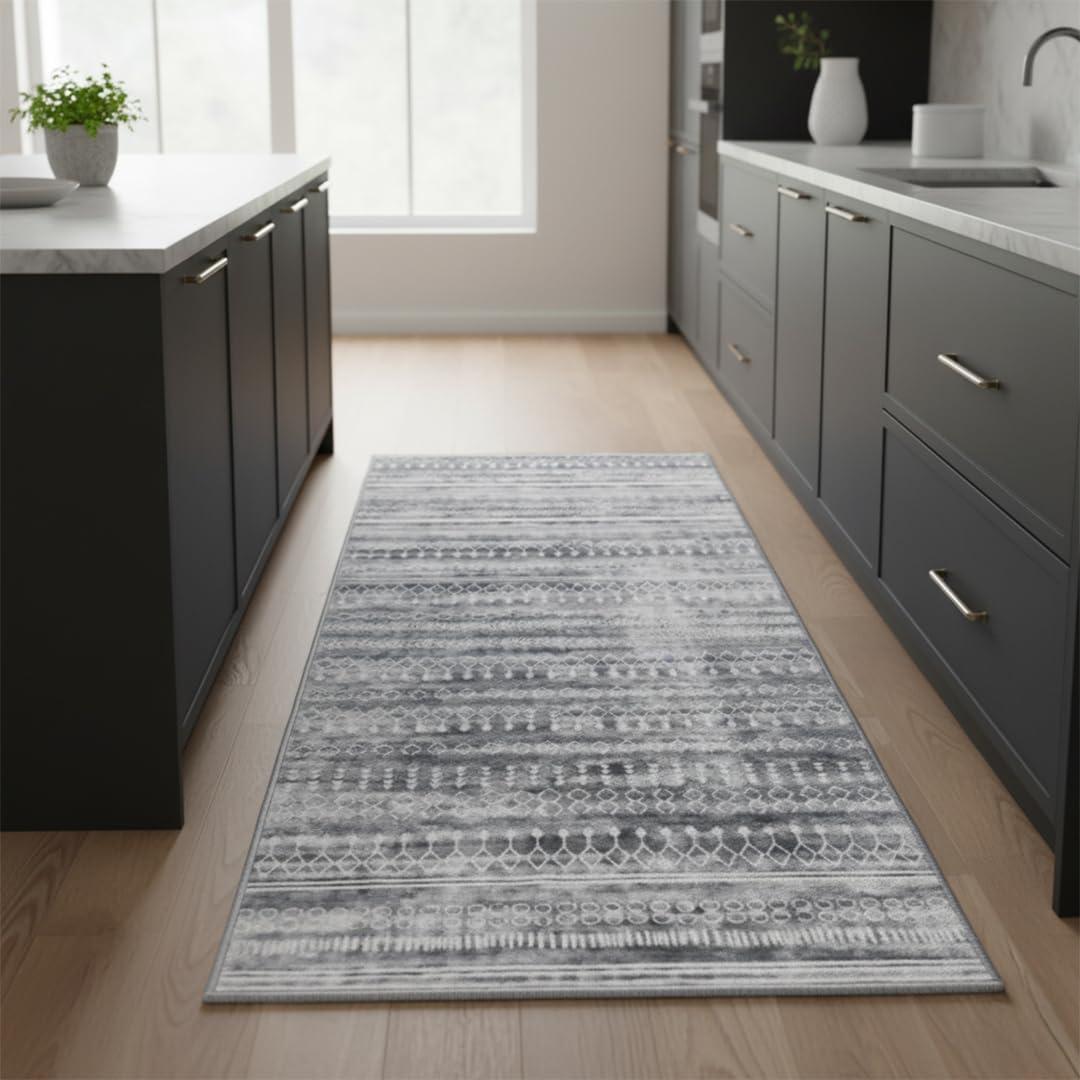 image:imageMuddy Mat Floral Multicolor 3x5 Boho Area Rug Washable Area Rugs for Living Room Bedroom amp Dining Room Modern Soft Low Pile Non Slip Carpet Pet Friendly Waterproof Foldable Rugs for HomeGreyline