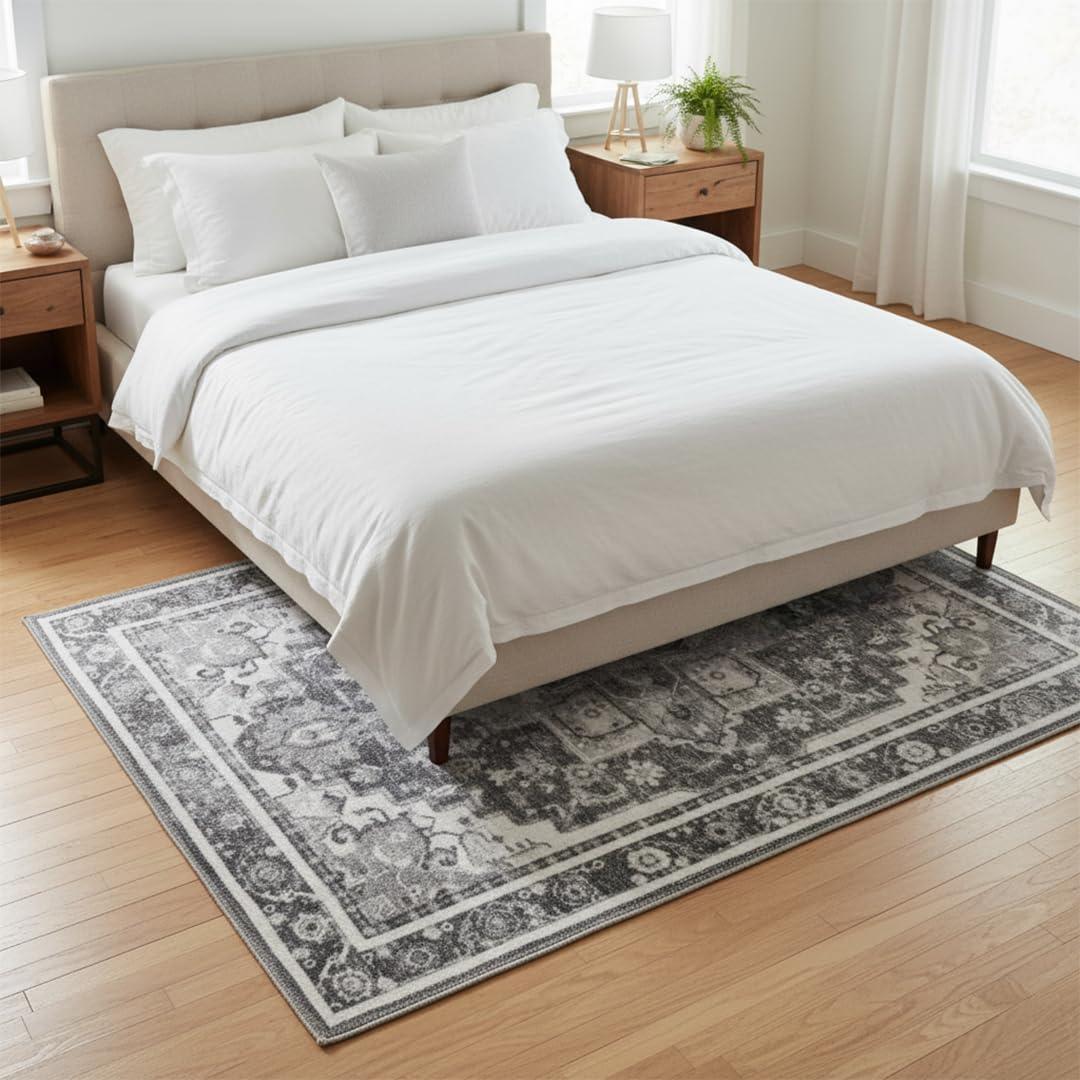 image:imageMuddy Mat Floral Multicolor 3x5 Boho Area Rug Washable Area Rugs for Living Room Bedroom amp Dining Room Modern Soft Low Pile Non Slip Carpet Pet Friendly Waterproof Foldable Rugs for HomeOnyx