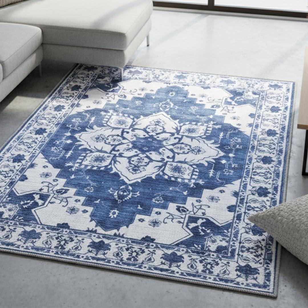image:imageMuddy Mat Floral Multicolor 3x5 Boho Area Rug Washable Area Rugs for Living Room Bedroom amp Dining Room Modern Soft Low Pile Non Slip Carpet Pet Friendly Waterproof Foldable Rugs for HomeNavybell