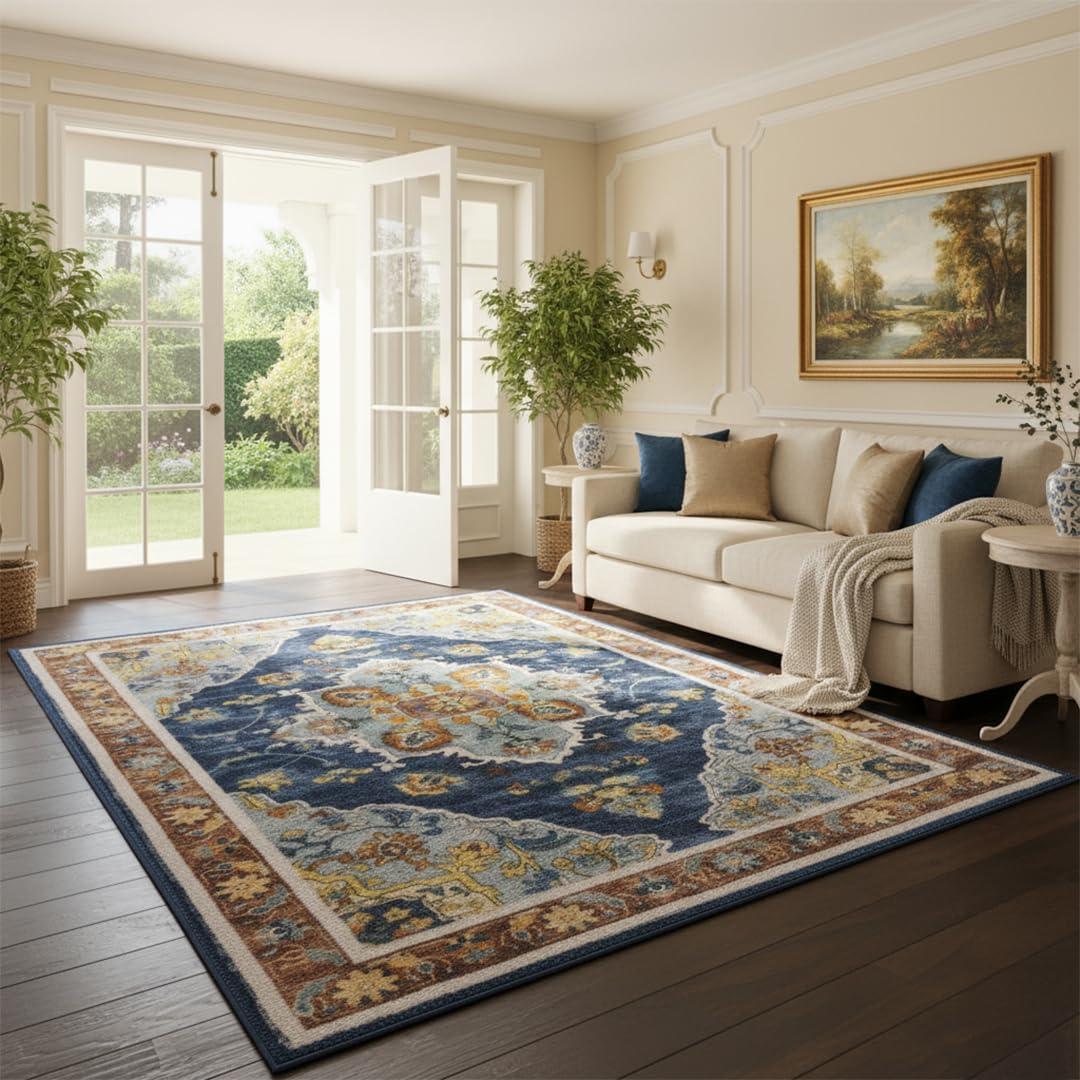 image:imageMuddy Mat Floral Multicolor 3x5 Boho Area Rug Washable Area Rugs for Living Room Bedroom amp Dining Room Modern Soft Low Pile Non Slip Carpet Pet Friendly Waterproof Foldable Rugs for HomeMosaic