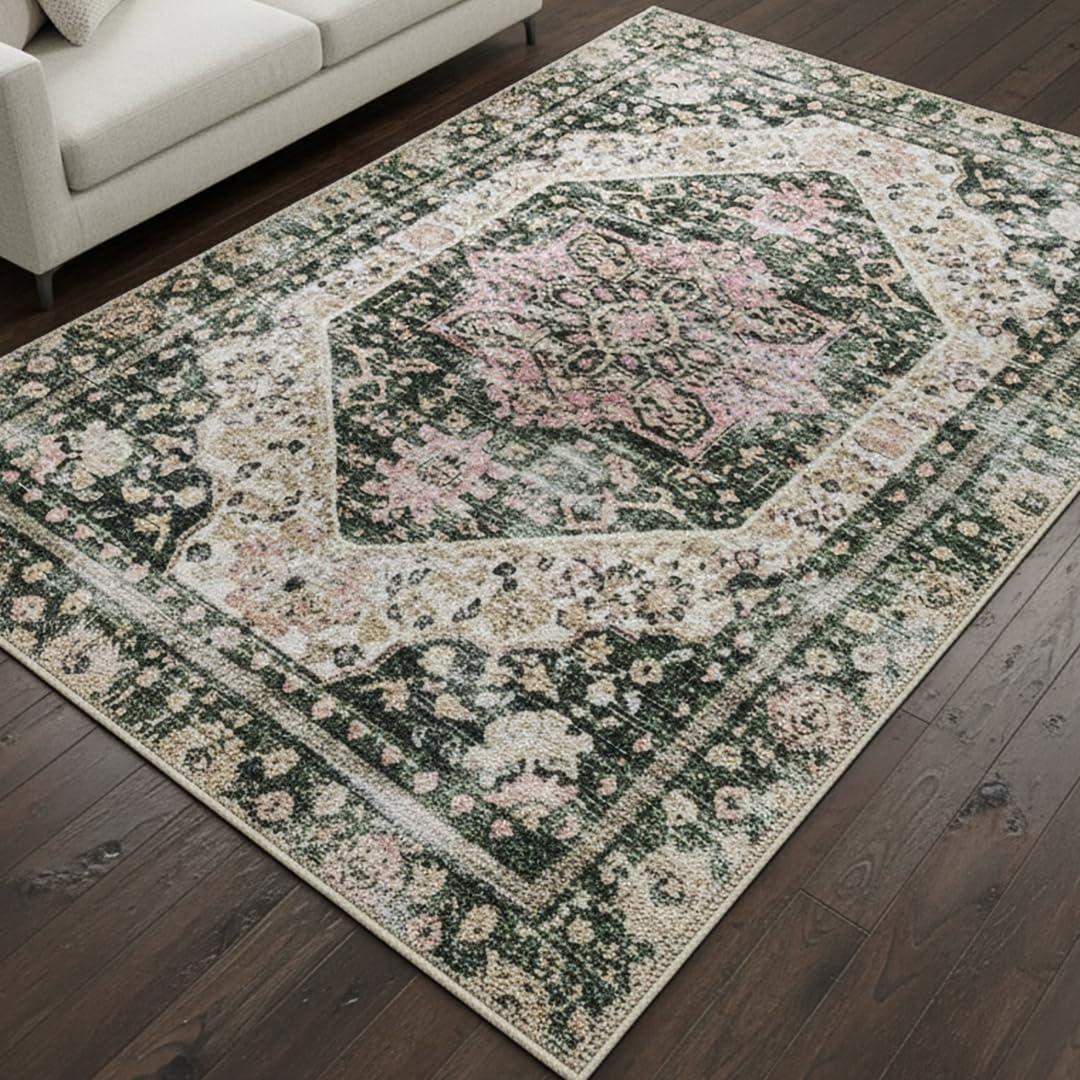 image:imageMuddy Mat Floral Multicolor 3x5 Boho Area Rug Washable Area Rugs for Living Room Bedroom amp Dining Room Modern Soft Low Pile Non Slip Carpet Pet Friendly Waterproof Foldable Rugs for HomeEden