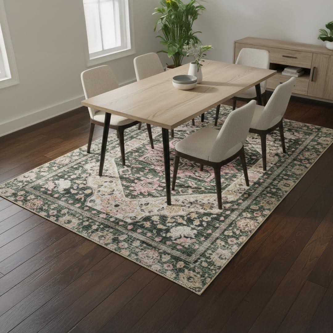 image:imageMuddy Mat Floral Multicolor 3x5 Boho Area Rug Washable Area Rugs for Living Room Bedroom amp Dining Room Modern Soft Low Pile Non Slip Carpet Pet Friendly Waterproof Foldable Rugs for HomeEden