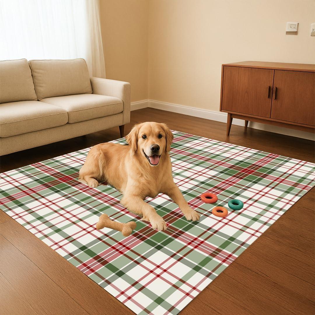 image:imageMuddy Mat Floral Multicolor 3x5 Boho Area Rug Washable Area Rugs for Living Room Bedroom amp Dining Room Modern Soft Low Pile Non Slip Carpet Pet Friendly Waterproof Foldable Rugs for HomePlaid