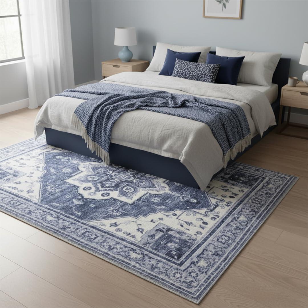 image:imageMuddy Mat Floral Multicolor 3x5 Boho Area Rug Washable Area Rugs for Living Room Bedroom amp Dining Room Modern Soft Low Pile Non Slip Carpet Pet Friendly Waterproof Foldable Rugs for HomeAdmiral
