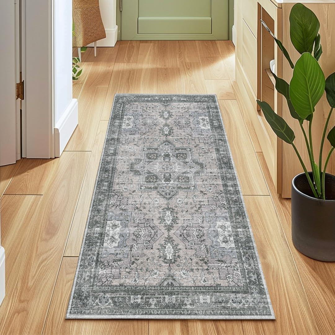 image:imageMuddy Mat Floral Multicolor 3x5 Boho Area Rug Washable Area Rugs for Living Room Bedroom amp Dining Room Modern Soft Low Pile Non Slip Carpet Pet Friendly Waterproof Foldable Rugs for HomeBluebell
