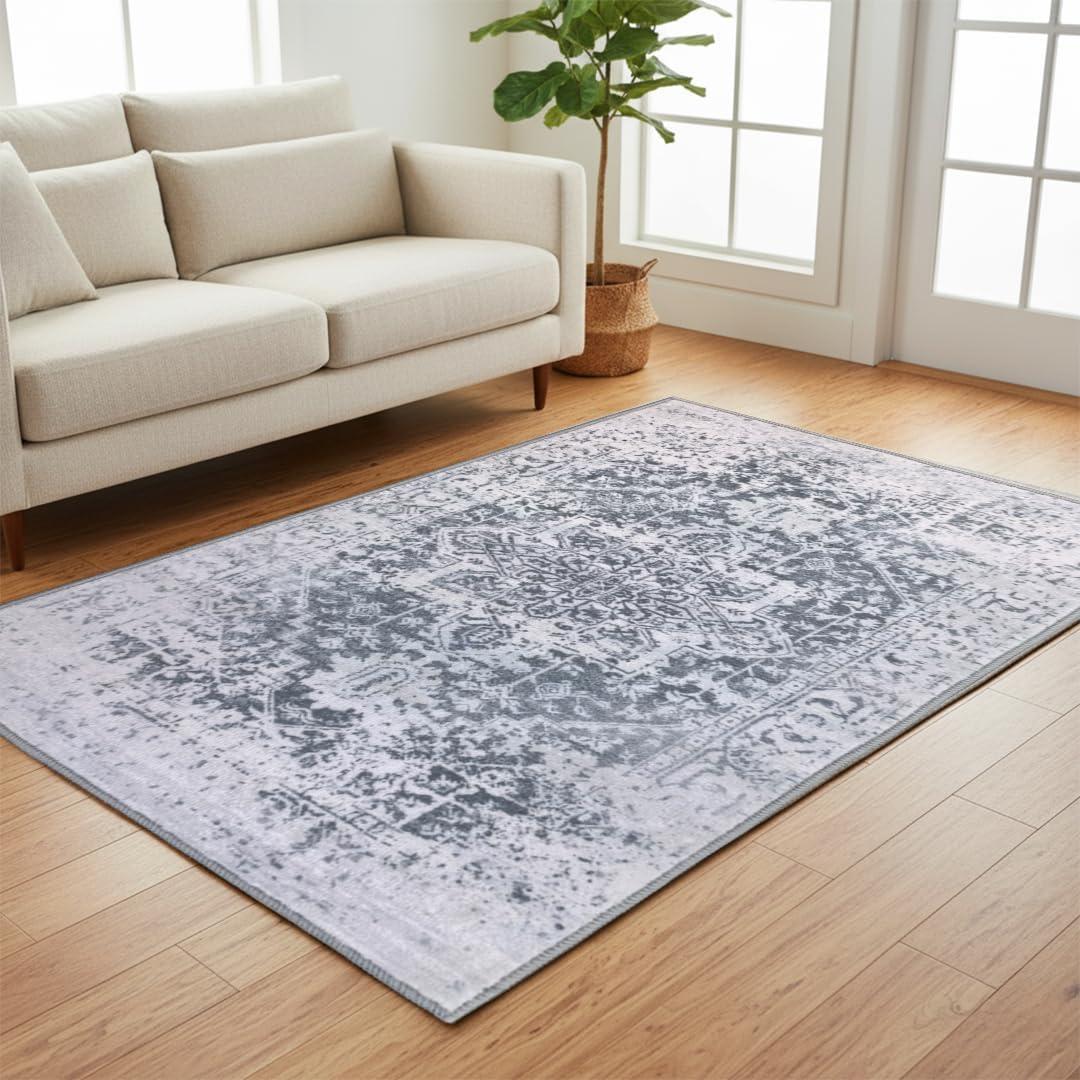 image:imageMuddy Mat Floral Multicolor 3x5 Boho Area Rug Washable Area Rugs for Living Room Bedroom amp Dining Room Modern Soft Low Pile Non Slip Carpet Pet Friendly Waterproof Foldable Rugs for HomeFrostbell