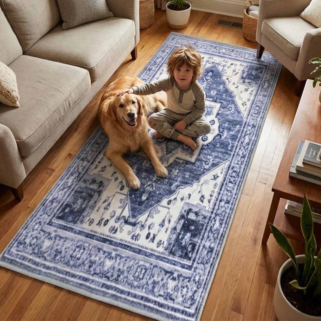 image:imageMuddy Mat Floral Multicolor 3x5 Boho Area Rug Washable Area Rugs for Living Room Bedroom amp Dining Room Modern Soft Low Pile Non Slip Carpet Pet Friendly Waterproof Foldable Rugs for HomeAdmiral